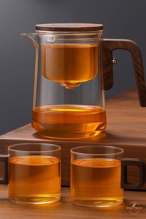 Otomatik Cam Demlik 2 Bardak Hediye