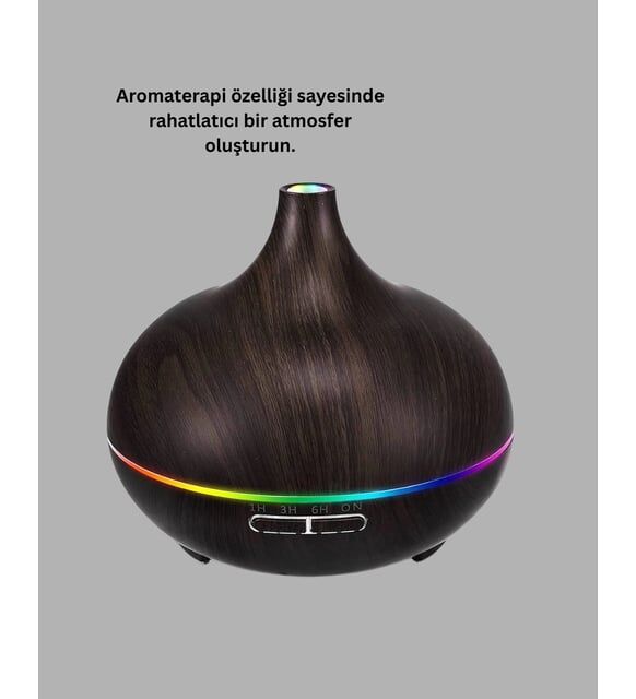 Uçucu Yağ Uyumlu Renkli LED Işıklı Nemlendirici