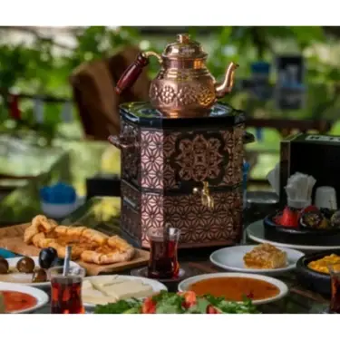 Nostaljik Jelli Çay semaveri-Bakır Kaplama Çaycı