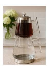 Miter Yanmaz Broktsit Cam Çaydanlık 1000ml+550ml