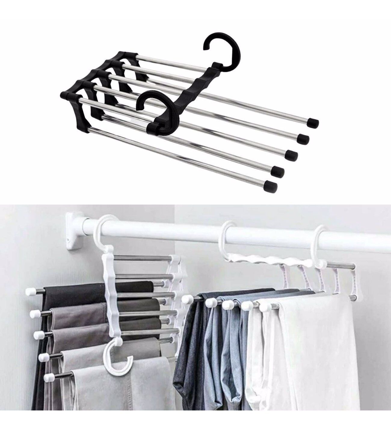 Buffer Hareketli Dolap İçi Pantolon Kravat Şal Askı Sistemi Düzenleyici Katmanlı Askılık Organizer