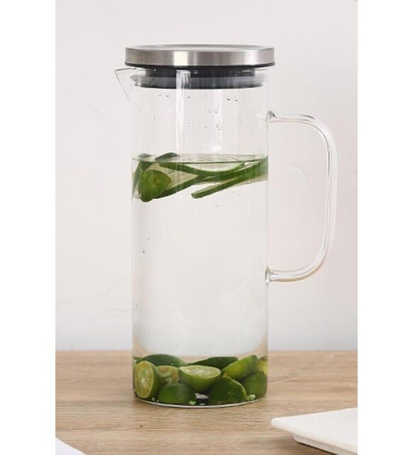 Alisa Krom Kapaklı Cam Sürahi