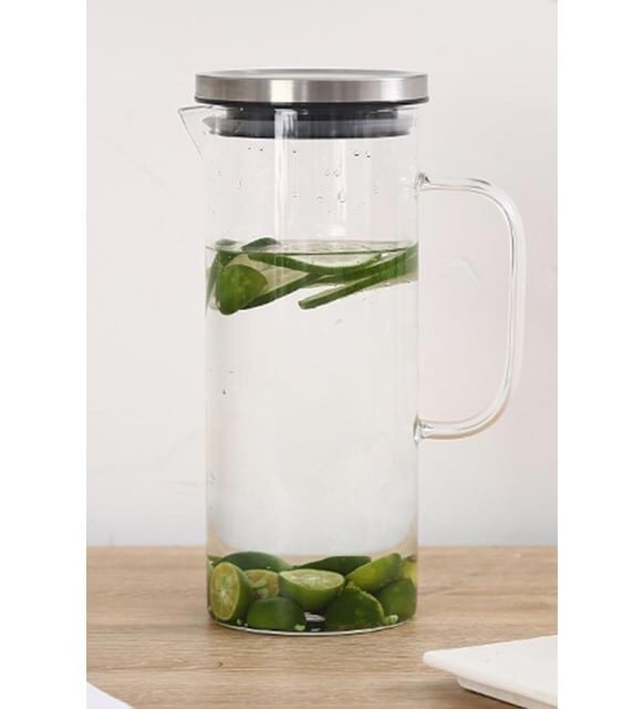 Alisa Krom Kapaklı Cam Sürahi