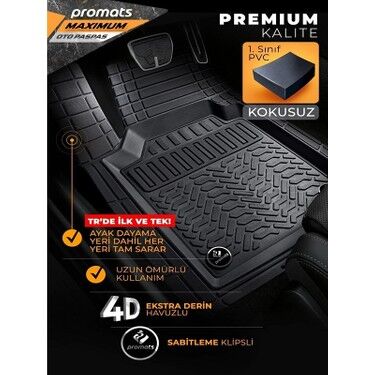 Maximum Her Araca Uyumlu 4d Havuzlu Oto Gri Paspas
