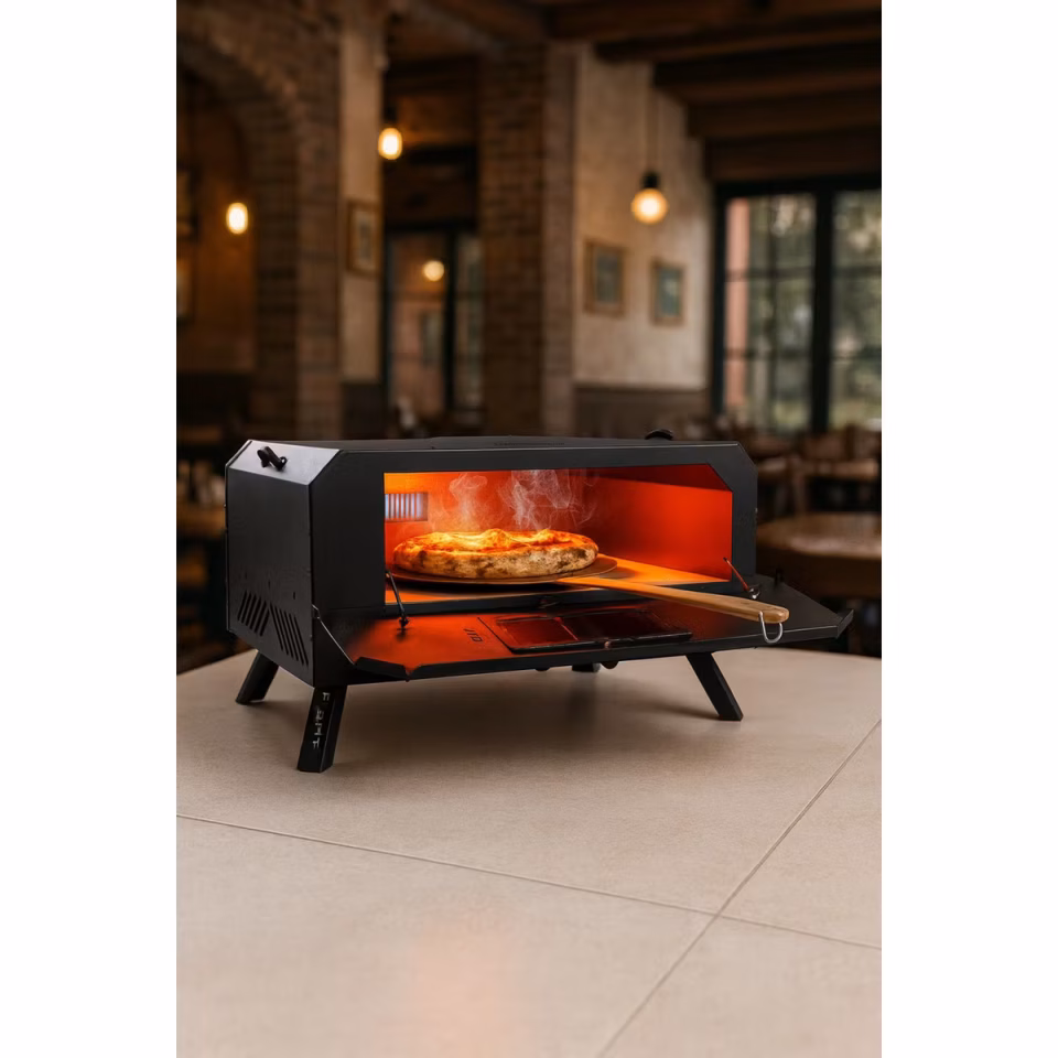 Flarte Ocak Üstü Taş Fırın Eko Model Camsız 30x30cm Pizza Fırını