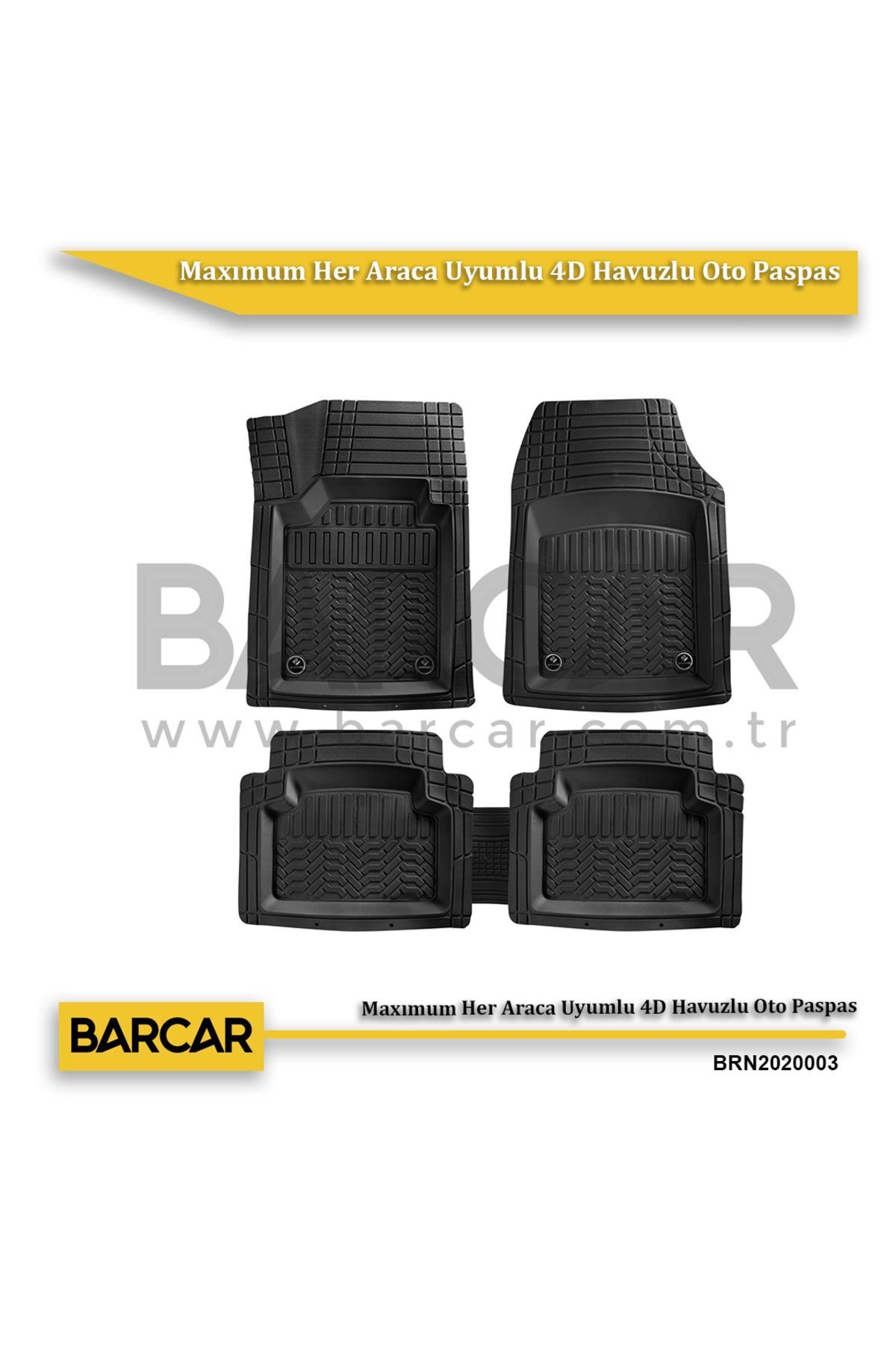 Maximum Her Araca Uyumlu 4D Havuzlu Oto Paspas