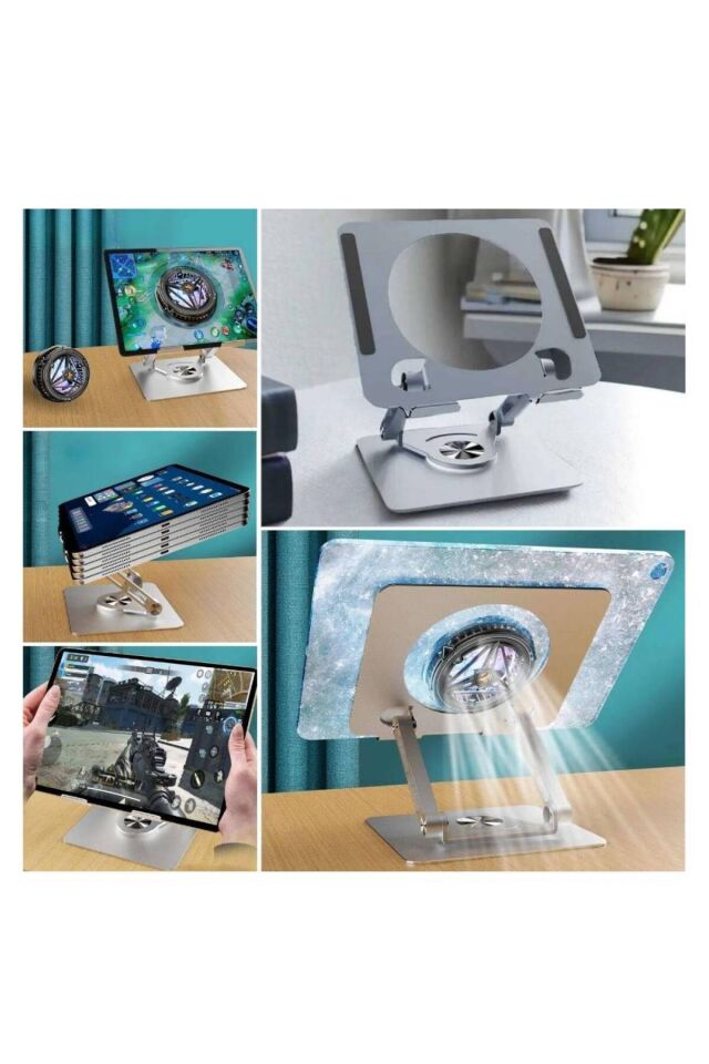 360 Derece Dönebilen Yükseltilmiş Masaüstü Ayarlanabilir Metal Tablet Standı