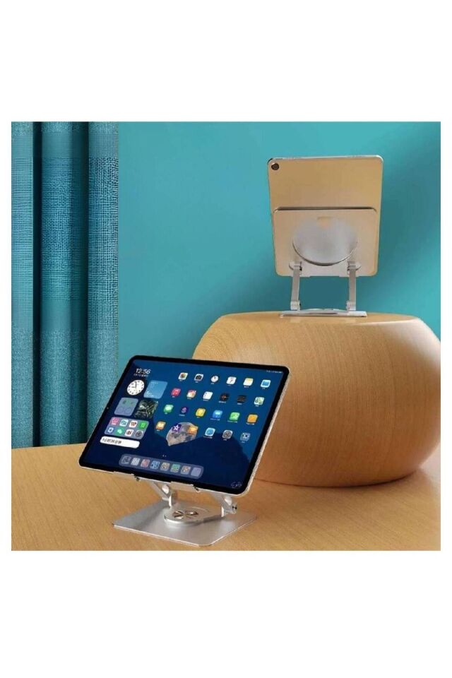 360 Derece Dönebilen Yükseltilmiş Masaüstü Ayarlanabilir Metal Tablet Standı