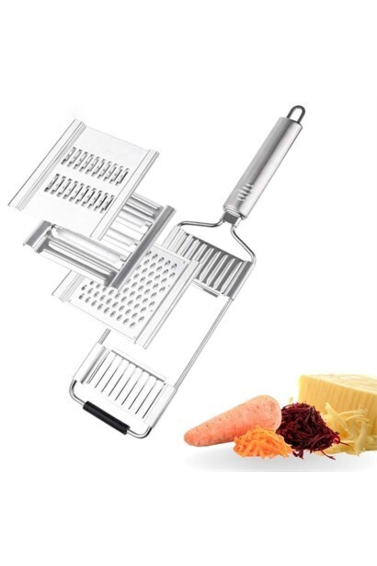 BUFFER® Ayarlanabilir 3 Farklı Başlıklı Tutmalı Sebze Dilimleyici Peynir Rendeleyici Aparat
