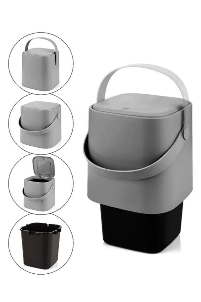 Tuffex 4 Litre Sihirli Çöp Kovası Antrasit