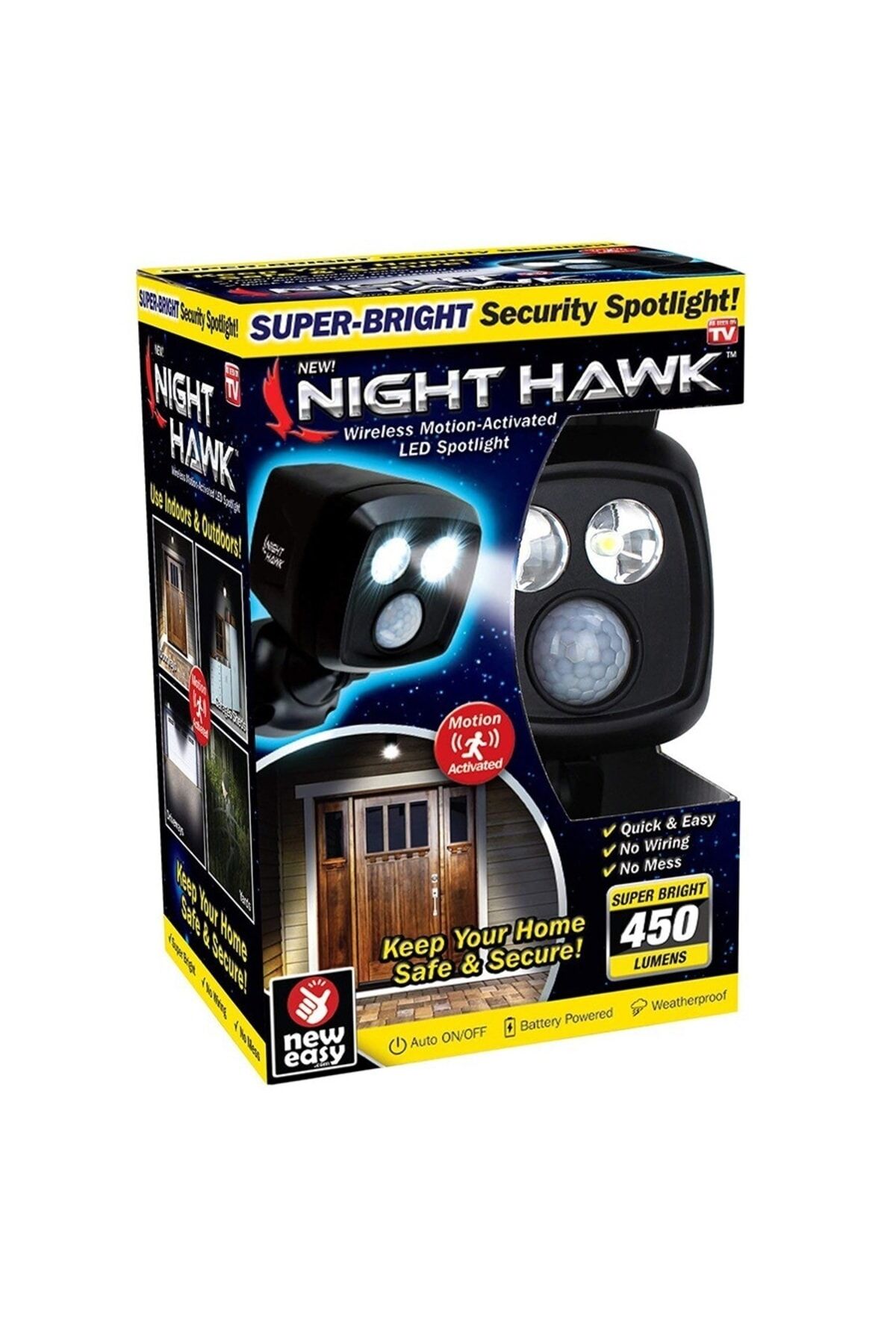 Night Hawk Black Sensörlü Gece Lambası