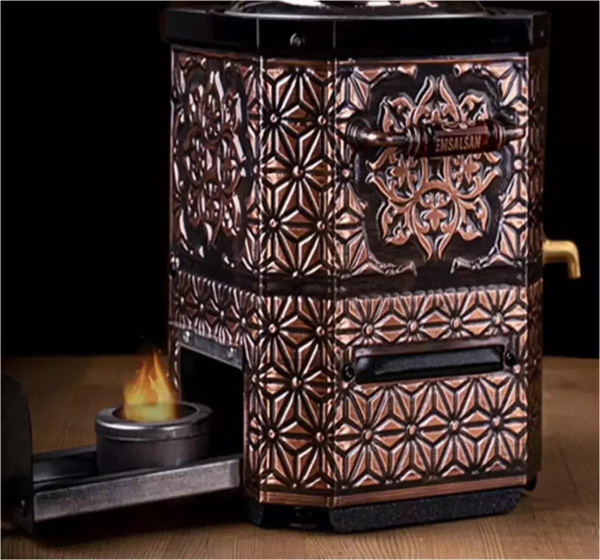 Nostaljik Elektrikli Bakır Çay Semaveri-Demliksizdir