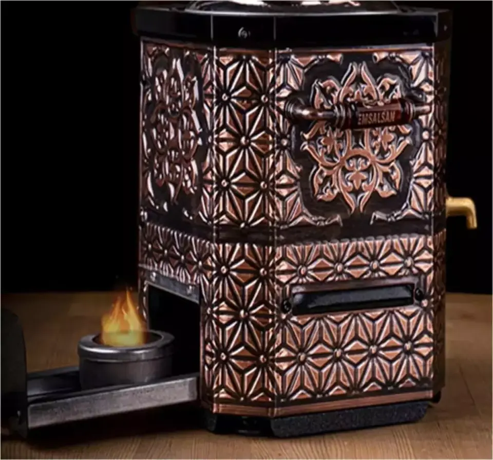 Nostaljik Elektrikli Bakır Çay Semaveri-demliksizdir