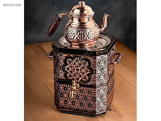 Nostaljik Elektrikli Bakır Çay Semaveri-Demliksizdir
