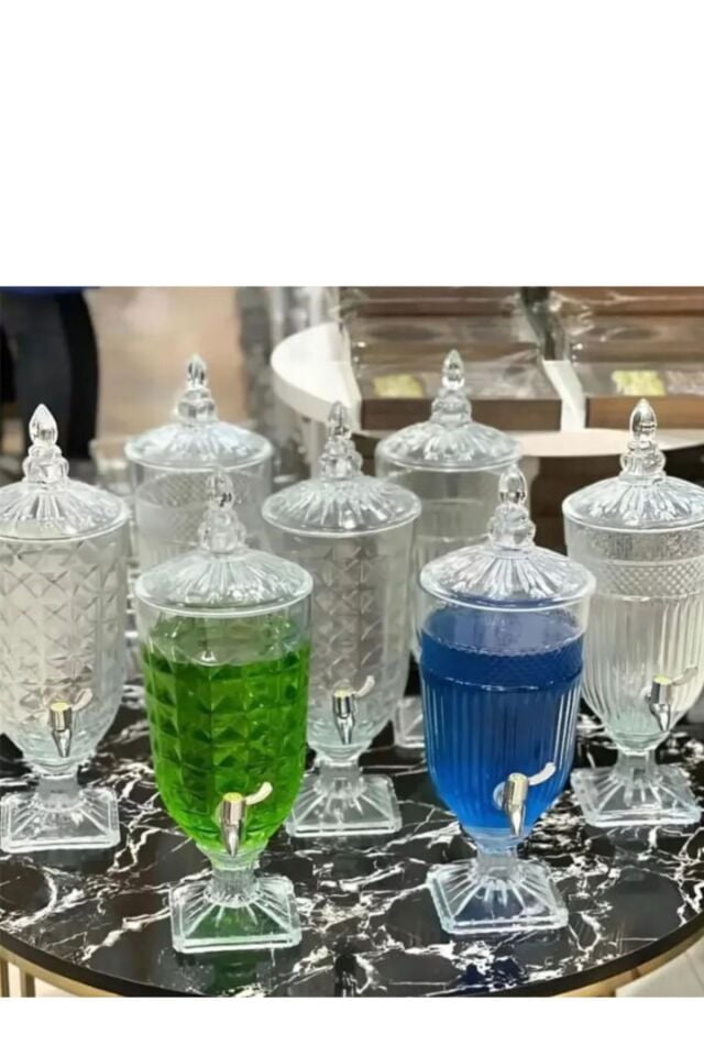 Cam Sebil Damacana Şerbetlik 6lt Çevirmeli Musluklu