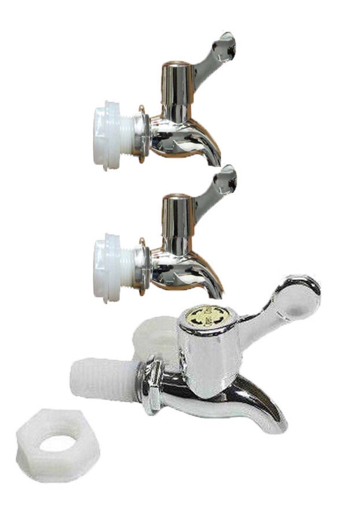 Cam Damacana Ve Sebil Çevirmeli Yedek Musluğu 3'lü