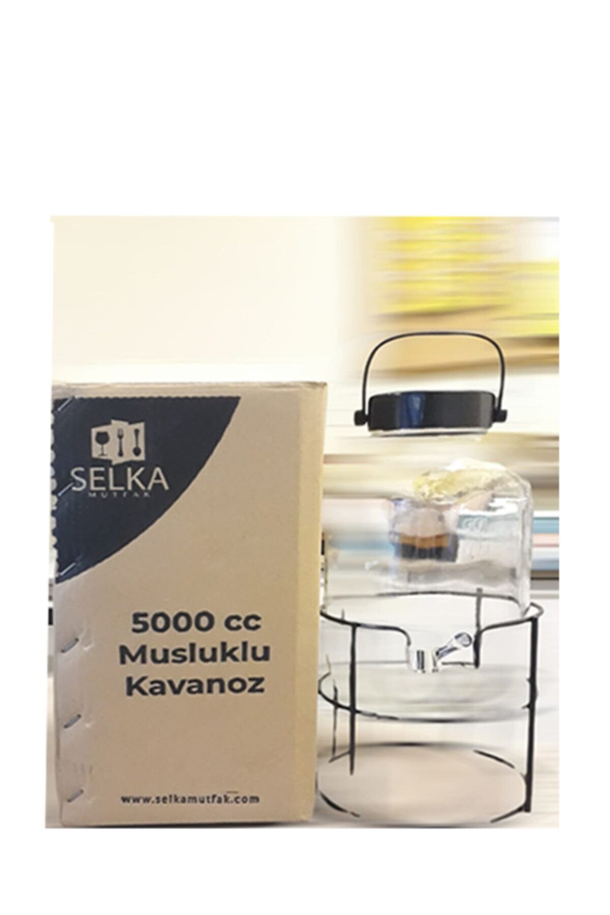 Tutmaçlı Musluklu Cam Kavanoz Damacana 5tl