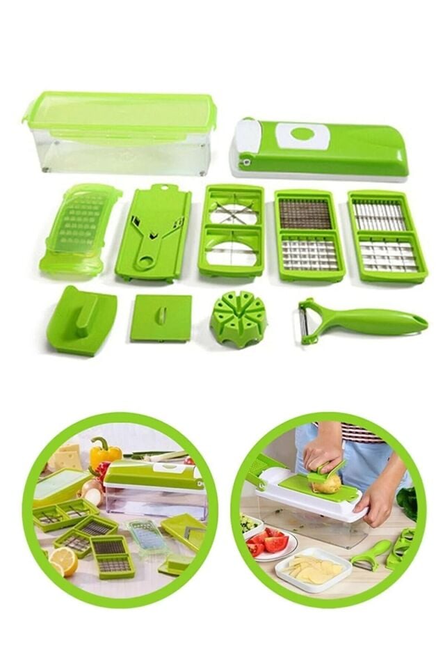 Nicer Dicer Plus Doğrayıcı Rende Mutfak Robotu Çok Fonksiyonlu Meyve Sebze Dilimleyici 10 Parça