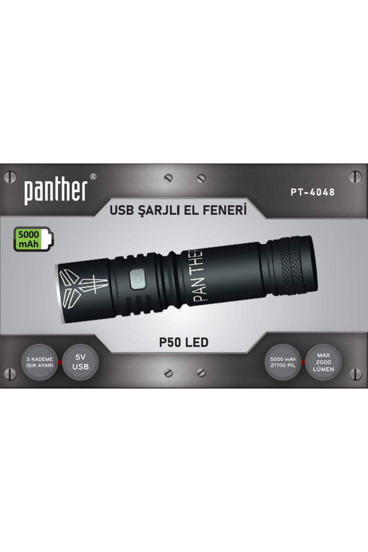 Pt-4048 Usb Şarjlı Fener