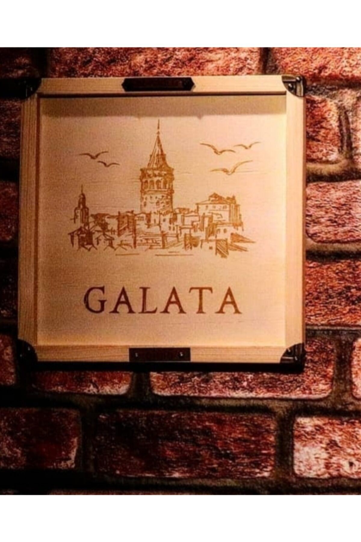 Lazer Işlemeli Galata Kulesi Dopğal Ahşap Tablo-beyoğlu