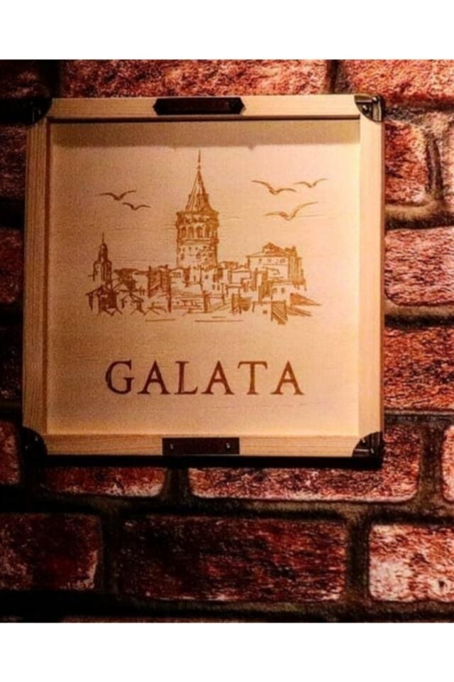 Lazer Işlemeli Galata Kulesi Dopğal Ahşap Tablo-beyoğlu