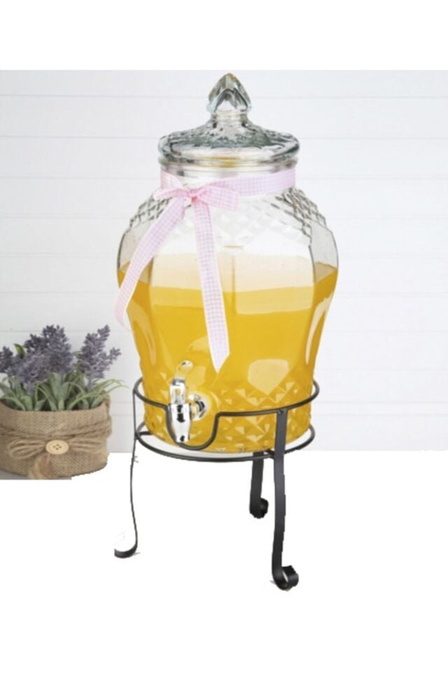 Köşeli Cam Damacana Oval Su Sebili 7,6lt Cam Şerbetlik