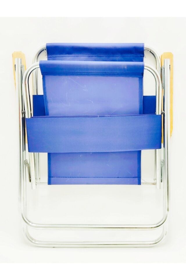 Up Dossa Katlanabilir Ağaç Kollu Kamp Bahçe Ve Piknik Sandelyesi Mavi