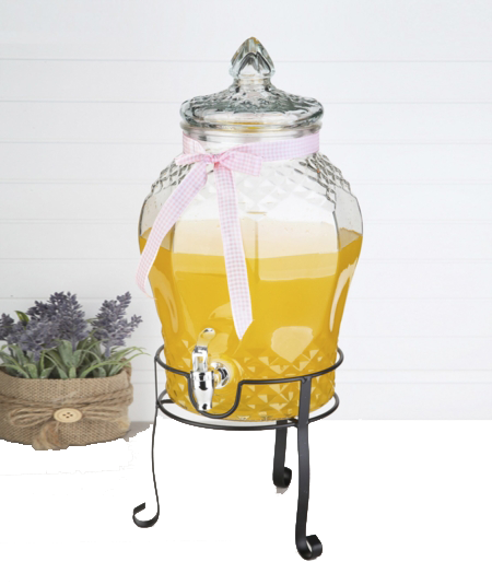 Perotti 8 Litre Musluklu Cam Su Sebili Şerbetlik Ve Damacana Metal Ayaklı