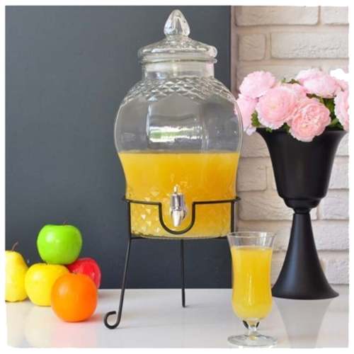 Perotti 8 Litre Musluklu Cam Su Sebili Şerbetlik Ve Damacana Metal Ayaklı