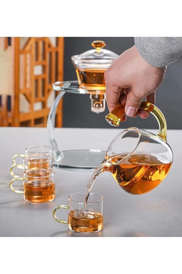 Miter Otomatik Lüks Manyetik Cam Demlik