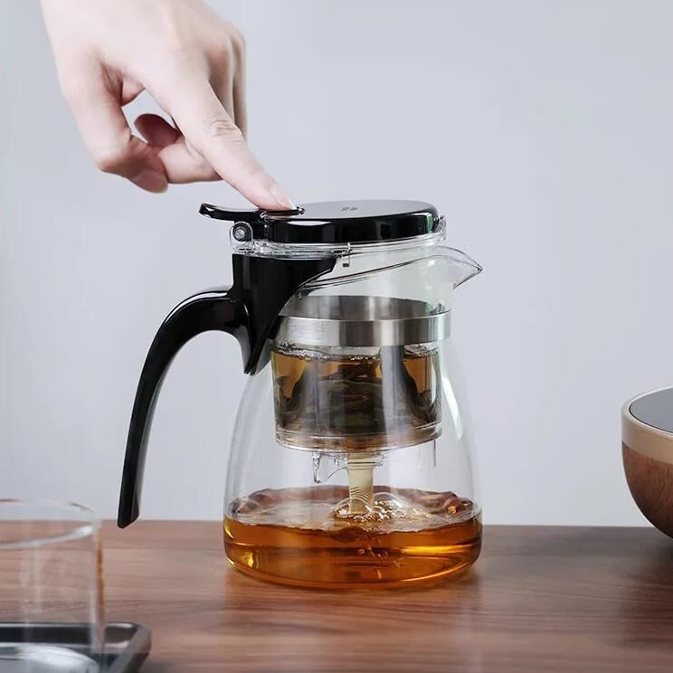 Miter Otomatik Basmalı Demlik 900 ML Şeffaf